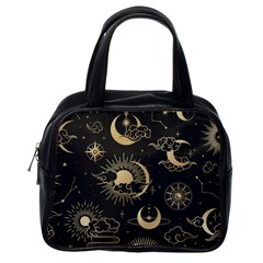 Asian Seamless Pattern With Clouds Moon Sun Stars Vector Collection Oriental Chinese Japanese Korean Classic Handbag (one Side) by Grandong