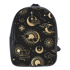 Asian Seamless Pattern With Clouds Moon Sun Stars Vector Collection Oriental Chinese Japanese Korean School Bag (large) by Grandong