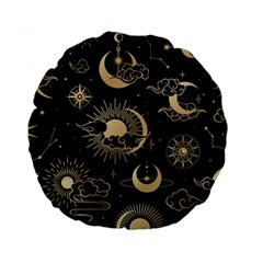 Asian Seamless Pattern With Clouds Moon Sun Stars Vector Collection Oriental Chinese Japanese Korean Standard 15  Premium Round Cushions by Grandong