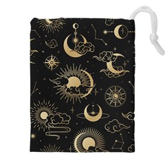 Asian Seamless Pattern With Clouds Moon Sun Stars Vector Collection Oriental Chinese Japanese Korean Drawstring Pouch (4xl) by Grandong