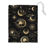 Asian Seamless Pattern With Clouds Moon Sun Stars Vector Collection Oriental Chinese Japanese Korean Drawstring Pouch (5XL) Front