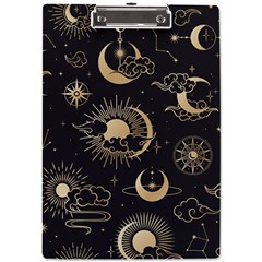 Asian Seamless Pattern With Clouds Moon Sun Stars Vector Collection Oriental Chinese Japanese Korean A4 Acrylic Clipboard by Grandong