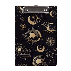 Asian Seamless Pattern With Clouds Moon Sun Stars Vector Collection Oriental Chinese Japanese Korean A5 Acrylic Clipboard by Grandong