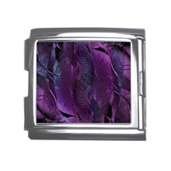 Feather Pattern Texture Form Mega Link Italian Charm (18mm)