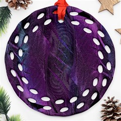 Feather Pattern Texture Form Ornament (round Filigree)