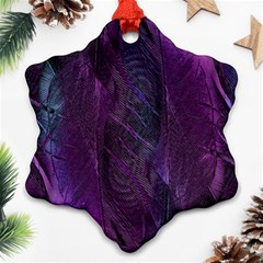 Feather Pattern Texture Form Snowflake Ornament (two Sides)