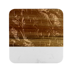 Feather Pattern Texture Form Marble Wood Coaster (square) by Grandong