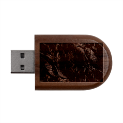 Feather Pattern Texture Form Wood Oval Usb Flash Drive by Grandong