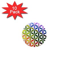 Mandala Rainbow Colorful 1  Mini Magnet (10 Pack) 