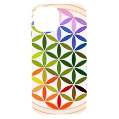 Mandala Rainbow Colorful iPhone 15 Black UV Print PC Hardshell Case