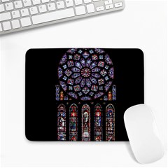 Chartres Cathedral Notre Dame De Paris Stained Glass Small Mousepad by Grandong