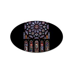 Chartres Cathedral Notre Dame De Paris Stained Glass Sticker Oval (100 Pack)