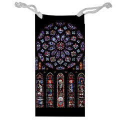 Chartres Cathedral Notre Dame De Paris Stained Glass Jewelry Bag by Grandong