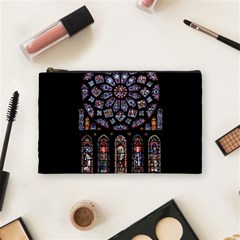 Chartres Cathedral Notre Dame De Paris Stained Glass Cosmetic Bag (medium) by Grandong