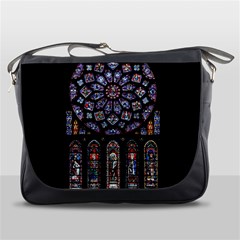 Chartres Cathedral Notre Dame De Paris Stained Glass Messenger Bag by Grandong