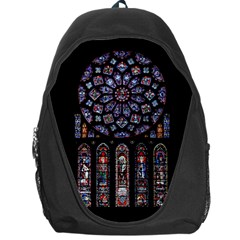 Chartres Cathedral Notre Dame De Paris Stained Glass Backpack Bag by Grandong