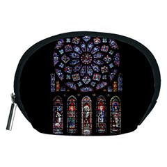 Chartres Cathedral Notre Dame De Paris Stained Glass Accessory Pouch (medium) by Grandong