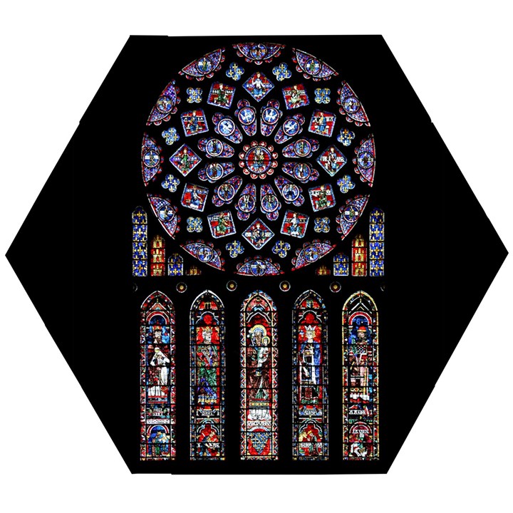 Chartres Cathedral Notre Dame De Paris Stained Glass Wooden Puzzle Hexagon