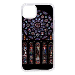 Chartres Cathedral Notre Dame De Paris Stained Glass Iphone 14 Plus Tpu Uv Print Case by Grandong