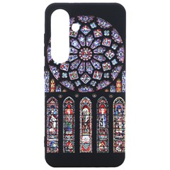 Chartres Cathedral Notre Dame De Paris Stained Glass Samsung Galaxy S24 6 2 Inch Black Tpu Uv Case by Grandong