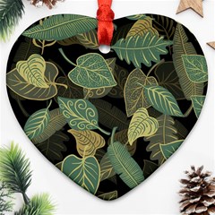 Autumn Fallen Leaves Dried Leaves Ornament (heart)