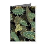 Autumn Fallen Leaves Dried Leaves Mini Greeting Card Left