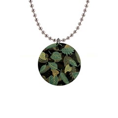 Autumn Fallen Leaves Dried Leaves 1  Button Necklace by Grandong