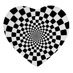 Geomtric Pattern Illusion Shapes Heart Ornament (two Sides)