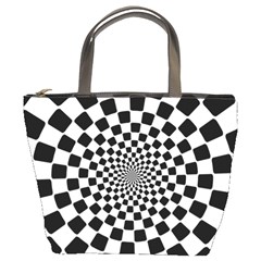 Geomtric Pattern Illusion Shapes Bucket Bag