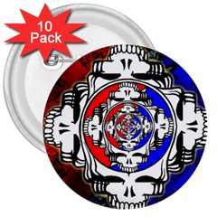 The Grateful Dead 3  Buttons (10 Pack)  by Grandong