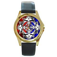 The Grateful Dead Round Gold Metal Watch by Grandong