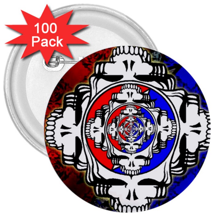 The Grateful Dead 3  Buttons (100 pack) 