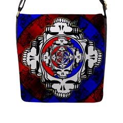 The Grateful Dead Flap Closure Messenger Bag (l) by Grandong