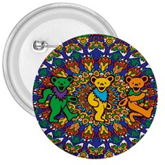 Dead Dancing Bears Grateful Dead Pattern 3  Buttons by Grandong