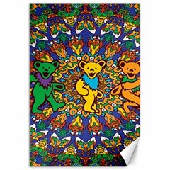 Dead Dancing Bears Grateful Dead Pattern Canvas 20  X 30  by Grandong