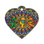 Dead Dancing Bears Grateful Dead Pattern Dog Tag Heart (One Side) Front