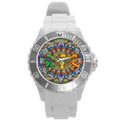 Dead Dancing Bears Grateful Dead Pattern Round Plastic Sport Watch (l) by Grandong