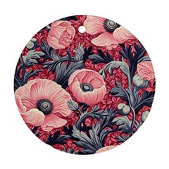 Vintage Floral Poppies Ornament (round)