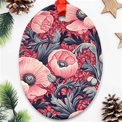 Vintage Floral Poppies Ornament (oval)