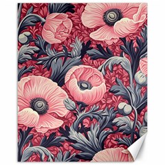 Vintage Floral Poppies Canvas 16  X 20  by Grandong