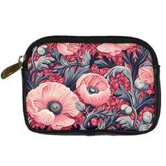 Vintage Floral Poppies Digital Camera Leather Case by Grandong