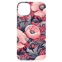 Vintage Floral Poppies Iphone 14 Plus Black Uv Print Case