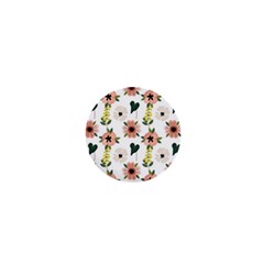 Flower White Pattern Floral 1  Mini Buttons