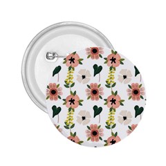 Flower White Pattern Floral 2 25  Buttons