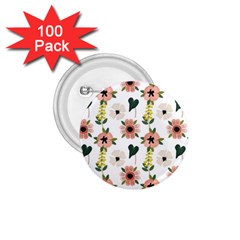 Flower White Pattern Floral 1 75  Buttons (100 Pack) 