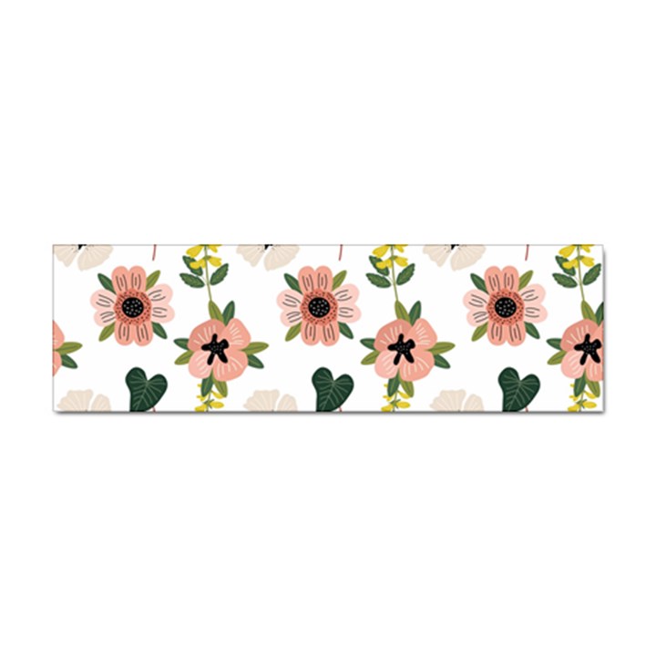 Flower White Pattern Floral Sticker Bumper (10 pack)