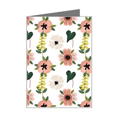 Flower White Pattern Floral Mini Greeting Card