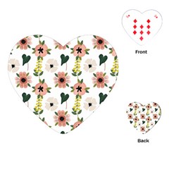 Flower White Pattern Floral Playing Cards Single Design (heart)