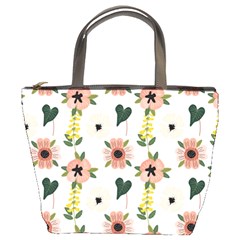 Flower White Pattern Floral Bucket Bag by anzea