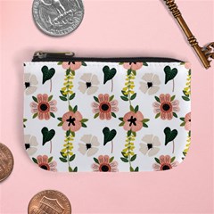 Flower White Pattern Floral Mini Coin Purse